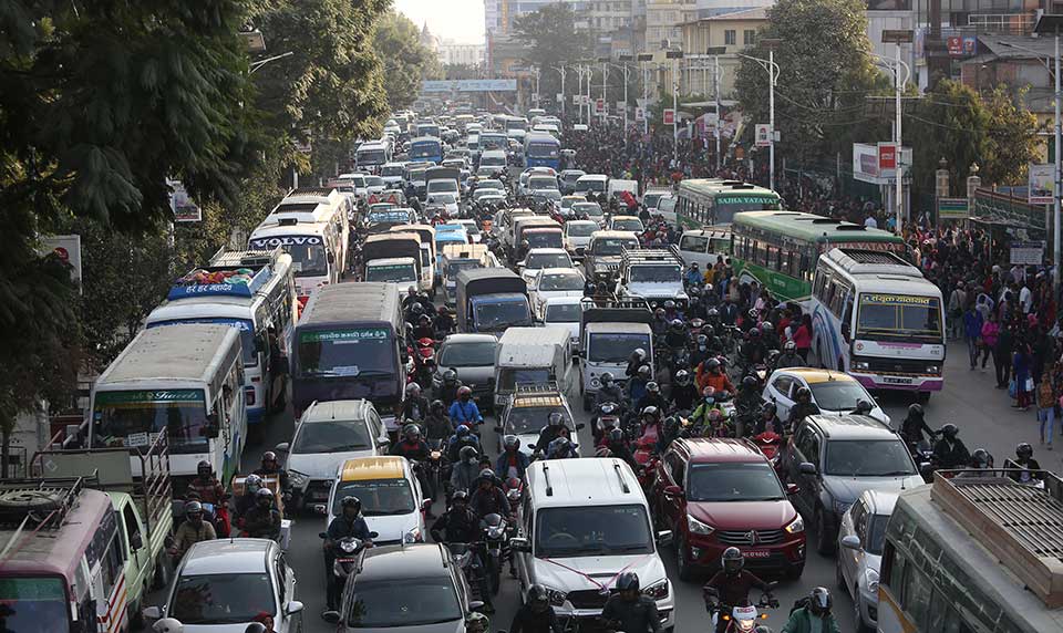 Kathmandu's Traffic Chaos: Vehicles stuck in major road sections