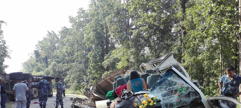 Six die in Nepalgunj truck-microbus collision, 17 injured