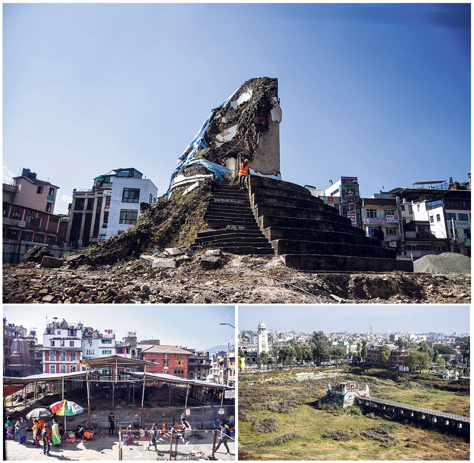 3 years after quake, iconic heritage sites still in shambles