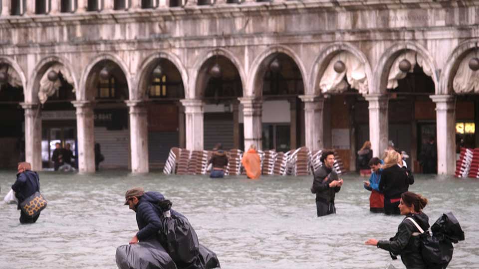 75% of Venice under water after unusually high tide strikes famed city ( IN PHOTOS)