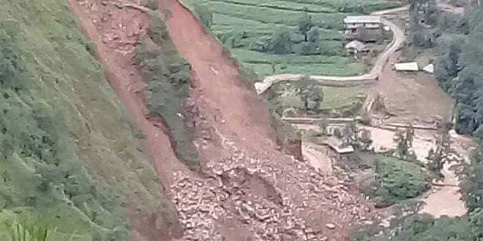 Landslide buries passenger bus in Rolpa