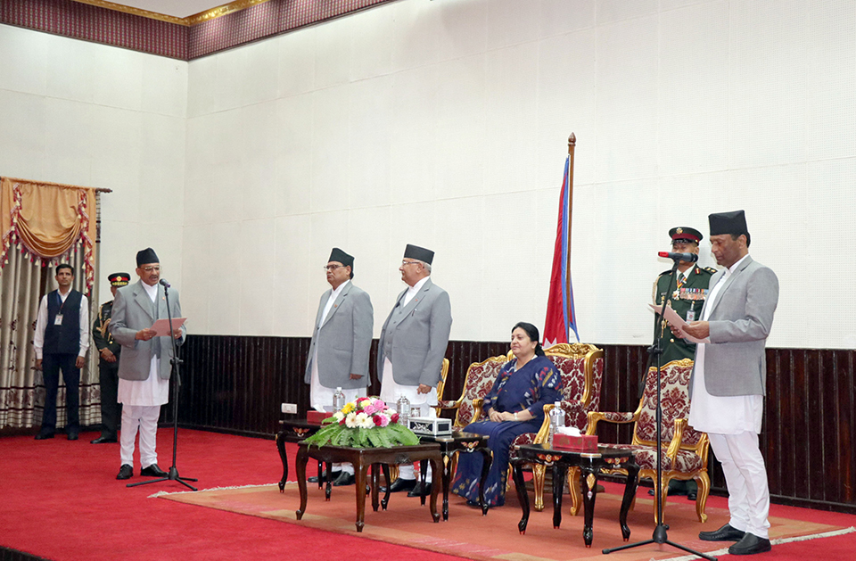 CJ Mishra administers oath to new CIAA chief Ghimire
