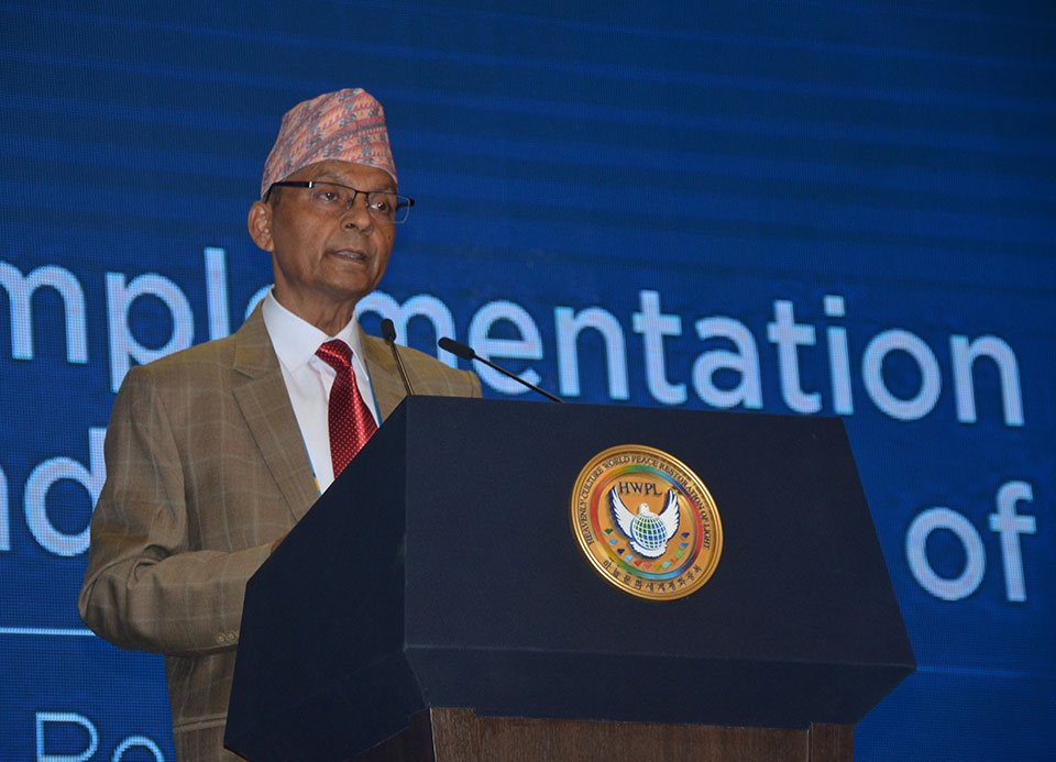 Regmi calls for cooperation to promote world peace and humanity