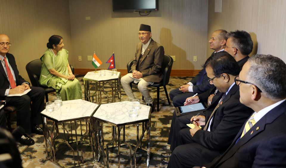 Indian External Affairs Minister pays courtesy call on PM Oli