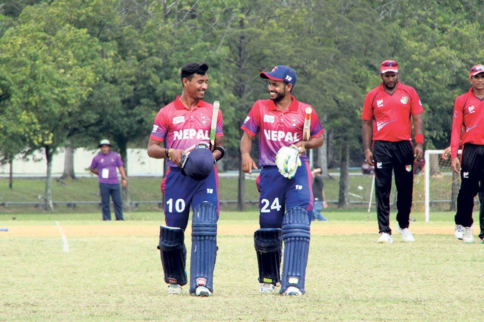 Nepal defeats Singapore by four wickets but qualification hopes cling on Oman-UAE match