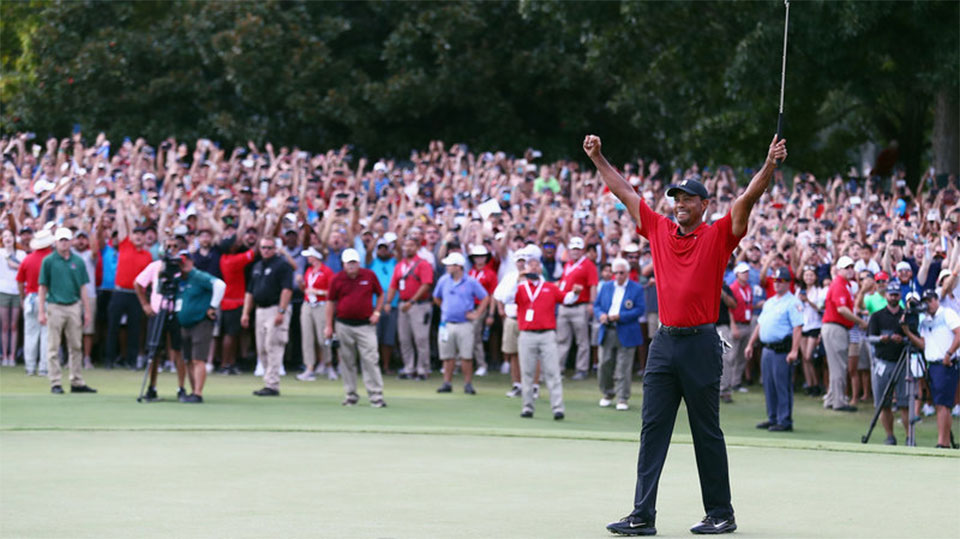 Tiger Woods wins first golf tournament since four back surgeries