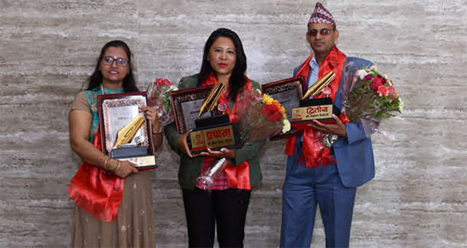 Bina Thing Tamang bags first prize at Dishhome Barhakhari Story Competition