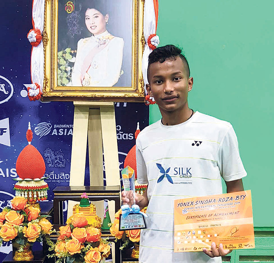 Prince Dahal finishes as runner-up in Yonex Junior Int’l