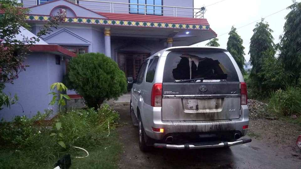 Unidentified group hurls petrol bombs at NCP leader's house in Rupandehi