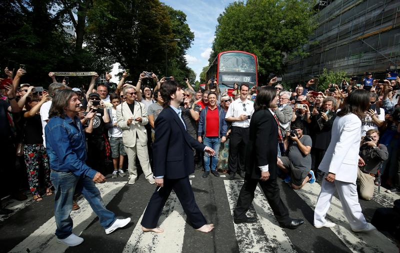 Crowds gather to mark 50th anniversary of the Beatles' Abbey Road album photo