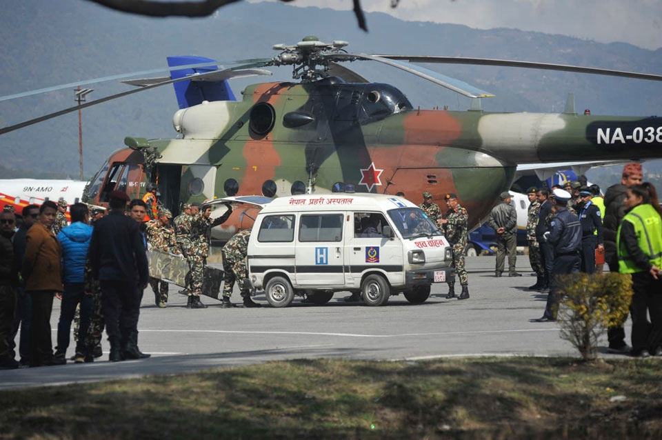 Bodies of helicopter crash airlifted to Kathmandu