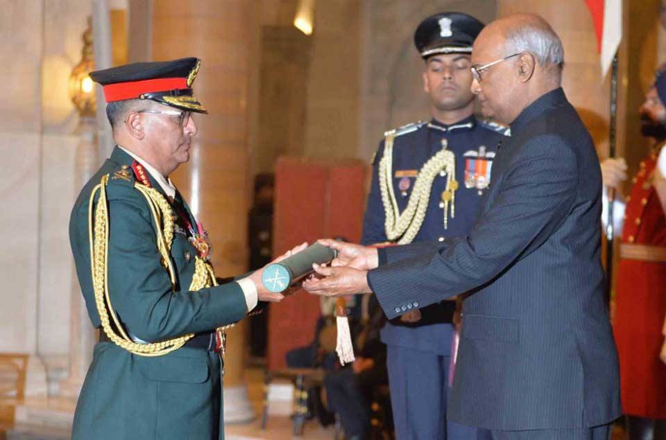 Indian President confers honorary title on Nepal Army Chief Thapa