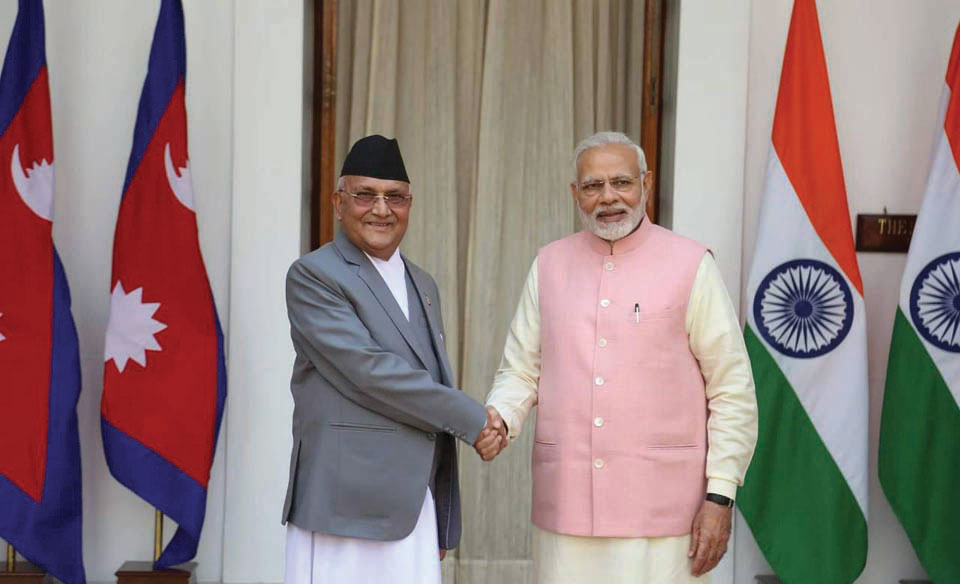 PM Oli and his Indian counterpart Modi hold telephone conversation