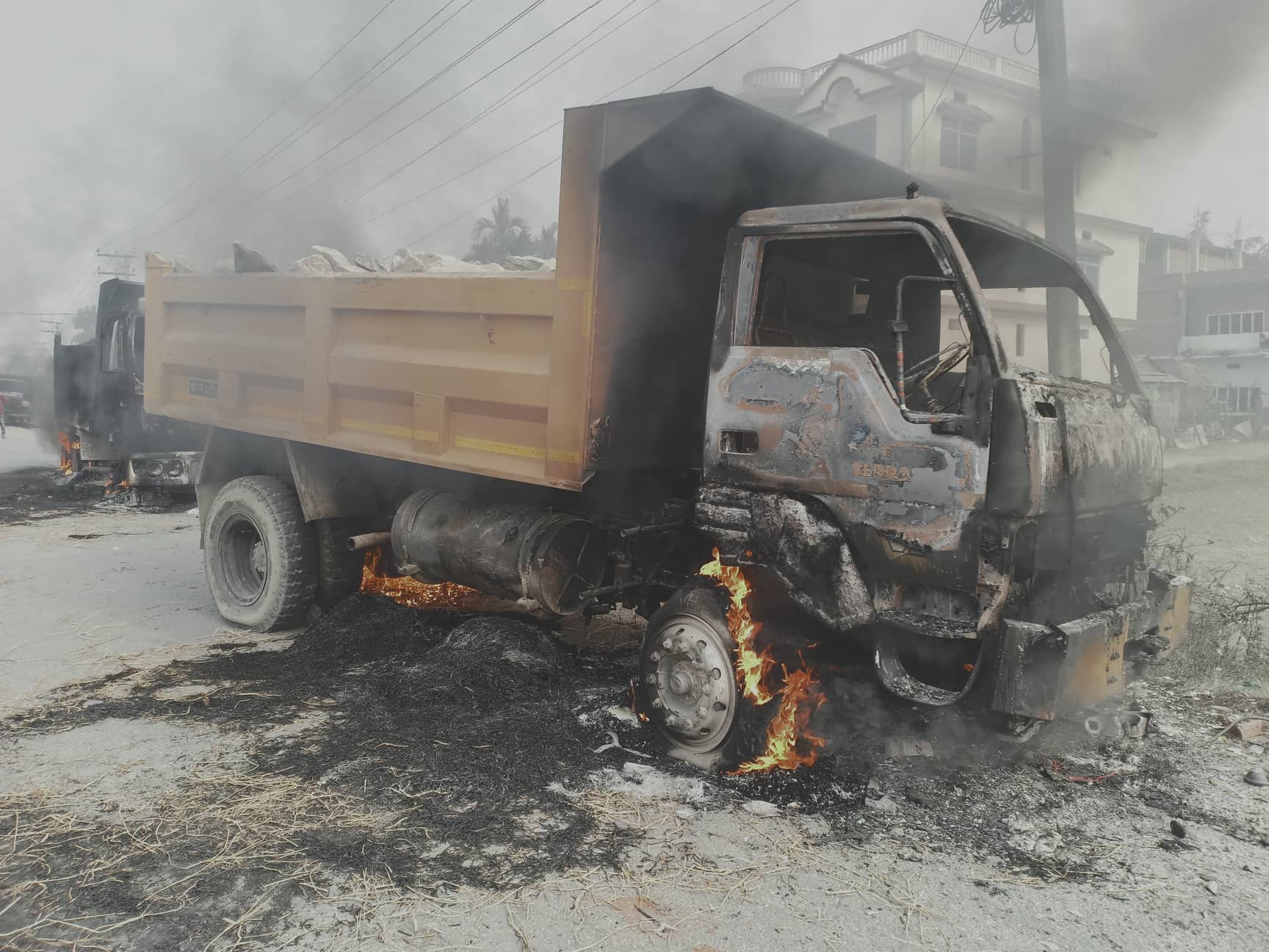 Relatives torch trucks after 11-year-old killed in Biratnagar