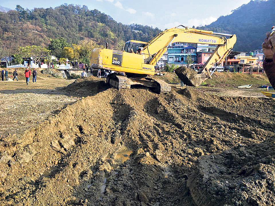 Soil excavation starts for Fewa conservation
