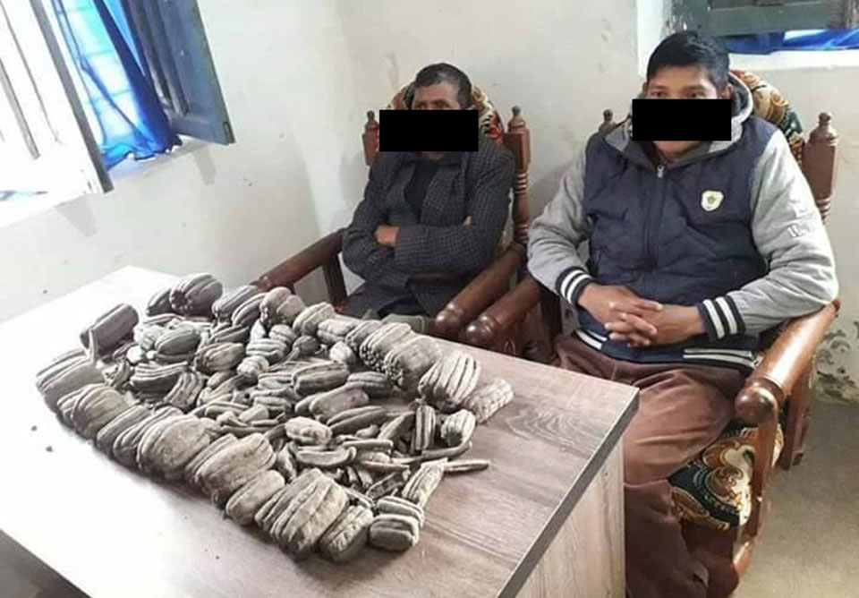 Police arrest two persons with hashish
