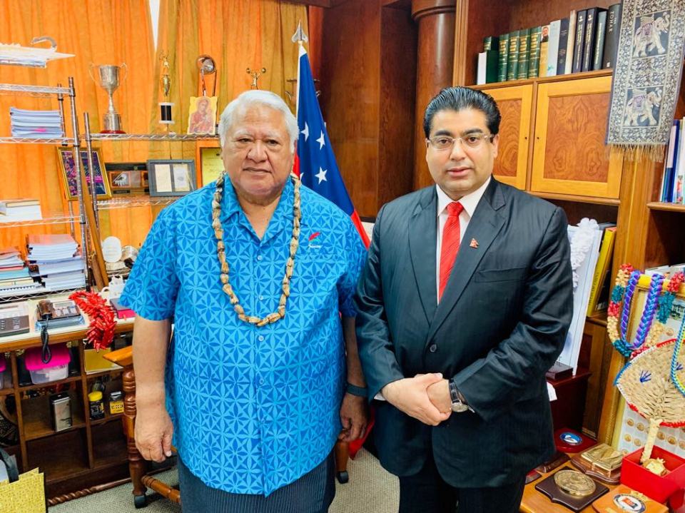 Ex-minister Dhakal meets with political leaders in Pacific islands