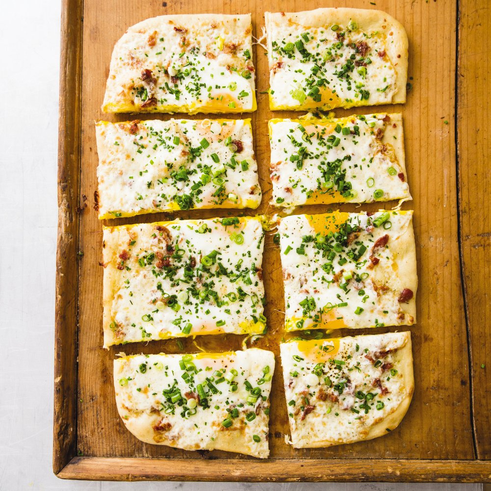 Breakfast pizza makes an ideal dish for a brunch crowd