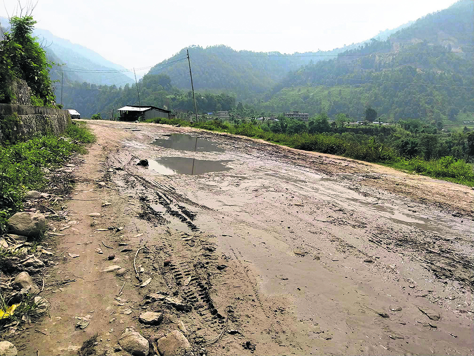 Blacktopping of 30-km long road stretch in Barpak left midway