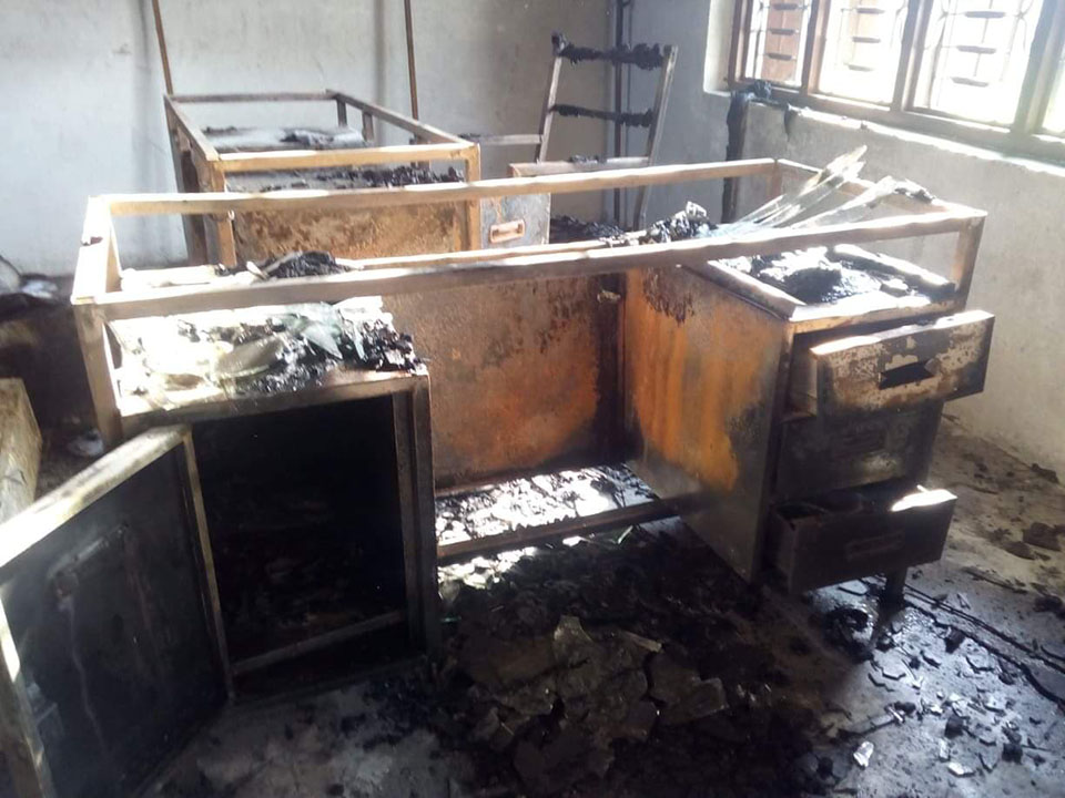 Unidentified groups detonate bomb in Nuwakot, torch ward office in Rautahat