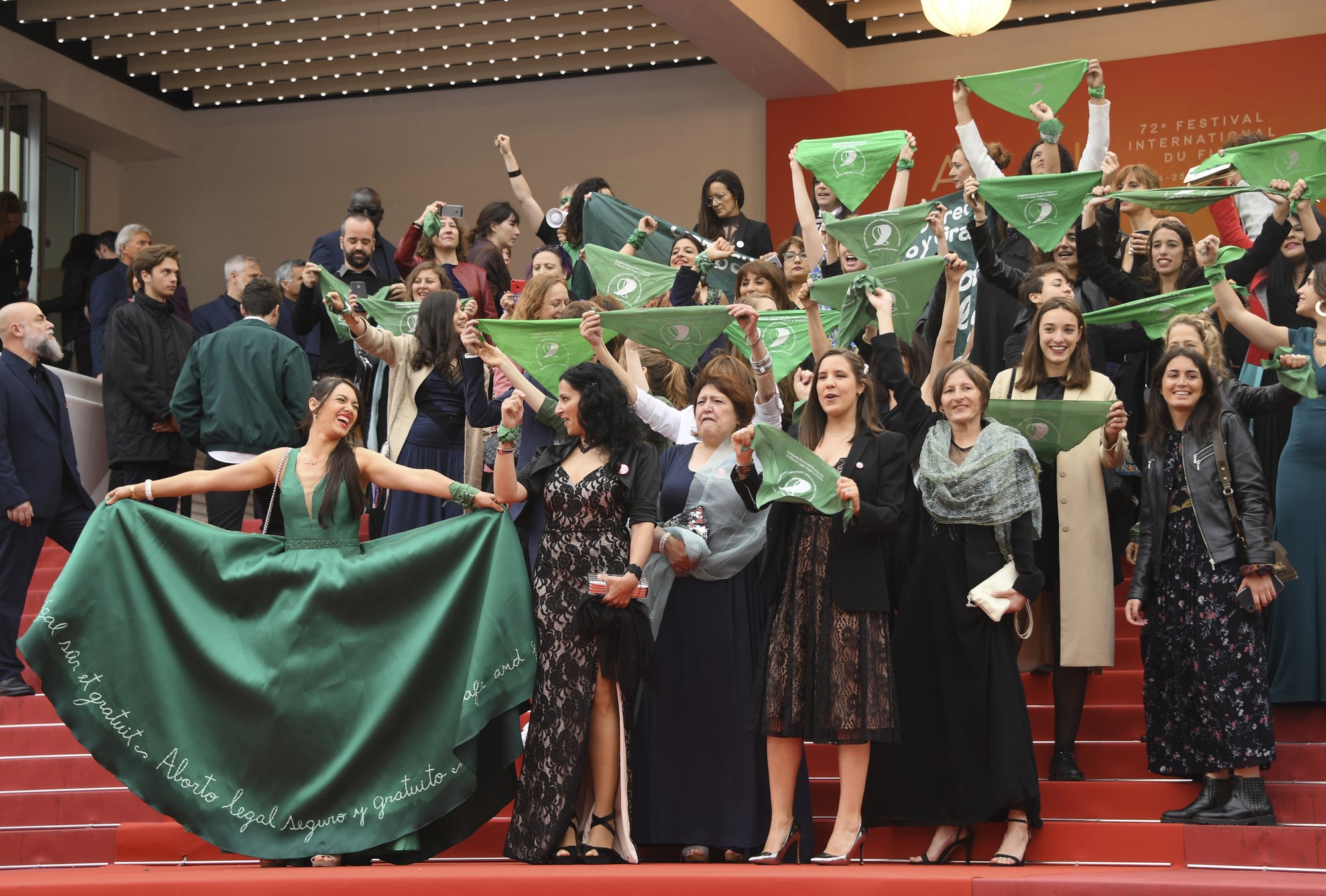 Abortion rights demonstration held on Cannes red carpet