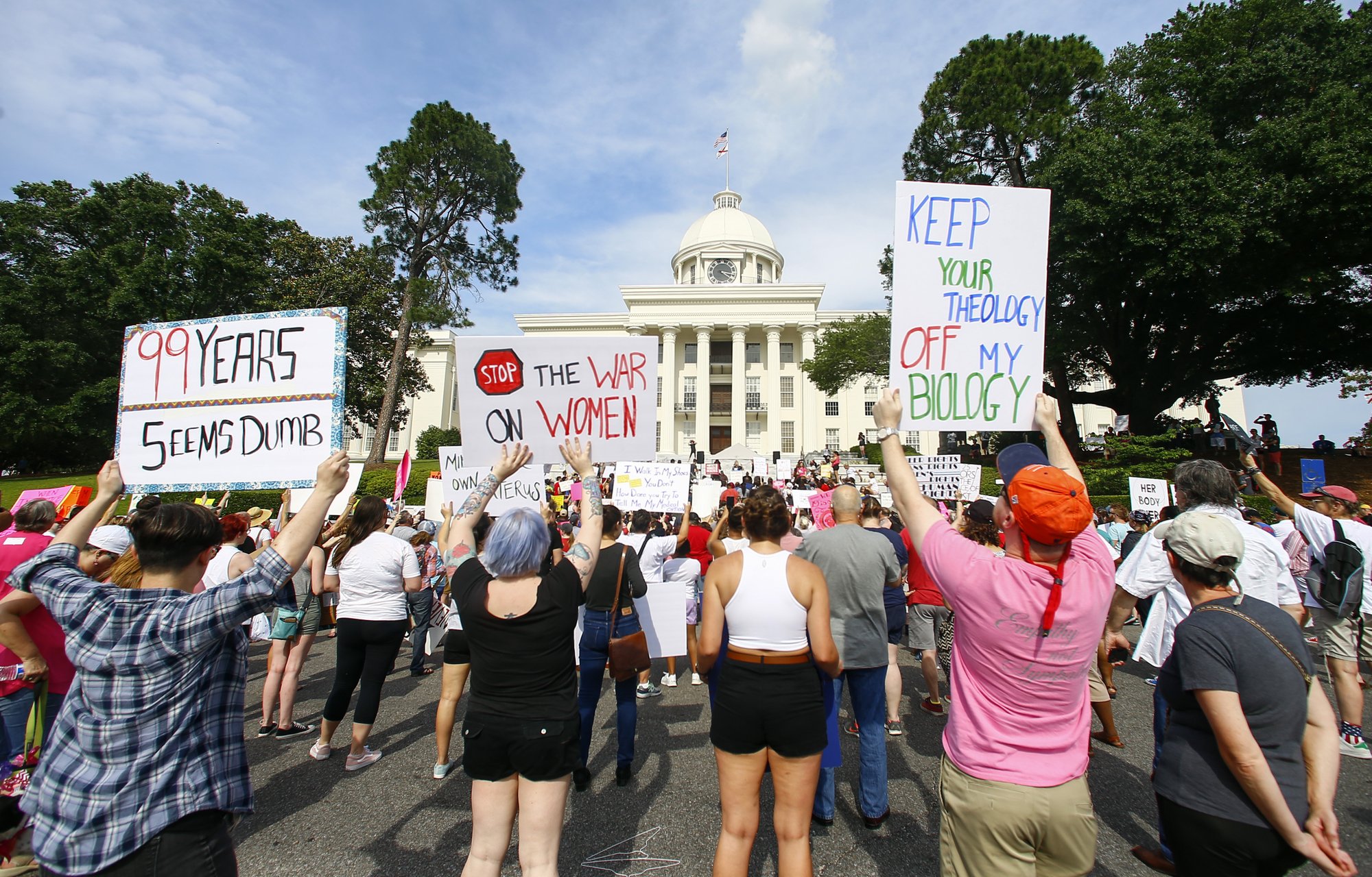 Hundreds protest Alabama abortion ban: ‘My body, my choice!’
