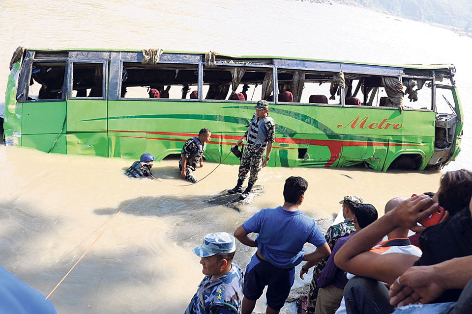 Nine killed in Trishuli bus plunge, three more die in Baitadi jeep accident