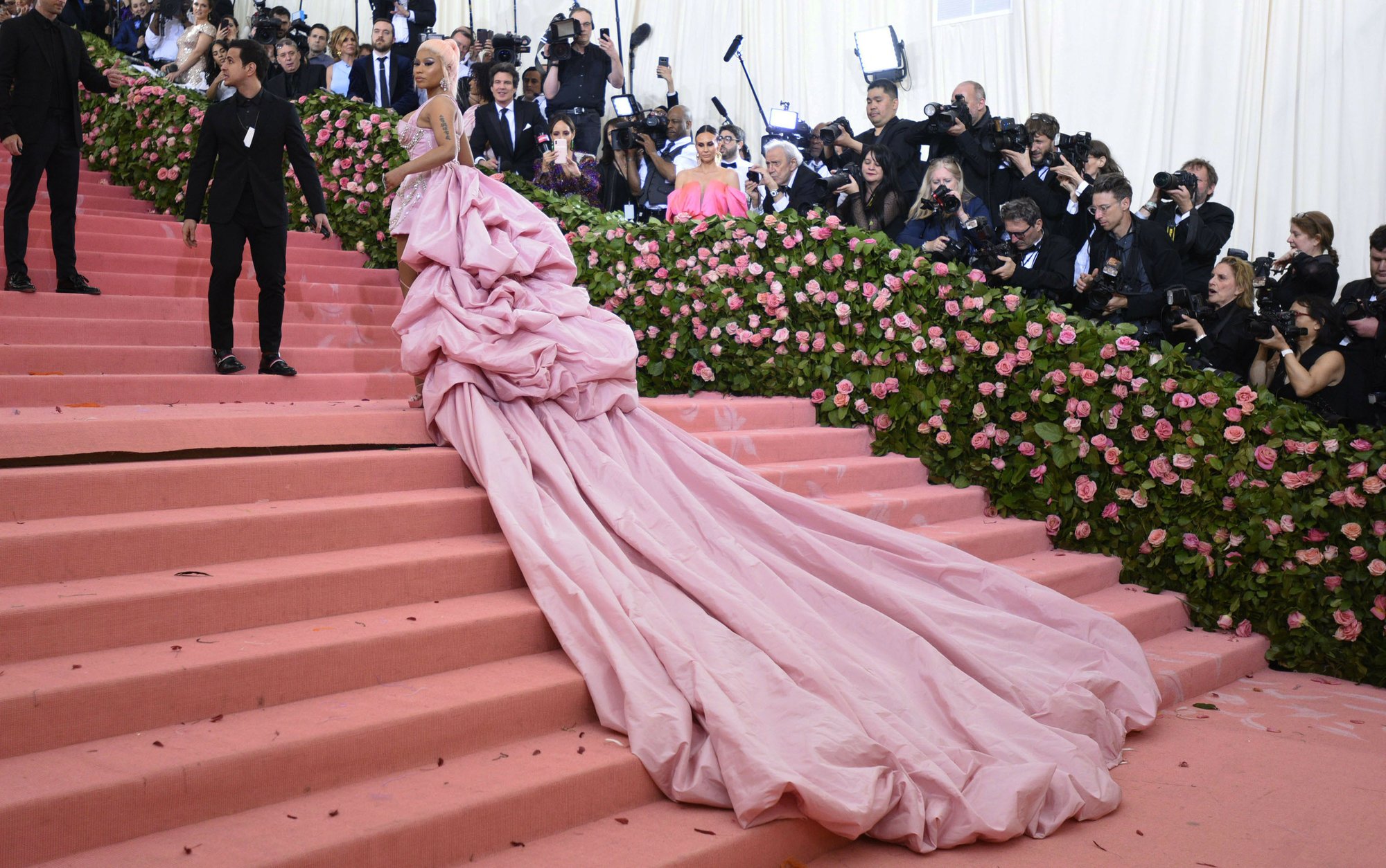 Nicki Minaj flaunts short pink Prabal Gurung dress at wild Met Gala