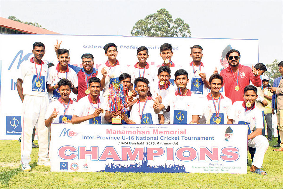 Province 2 overcomes Sudur Paschim to win U-16 national cricket