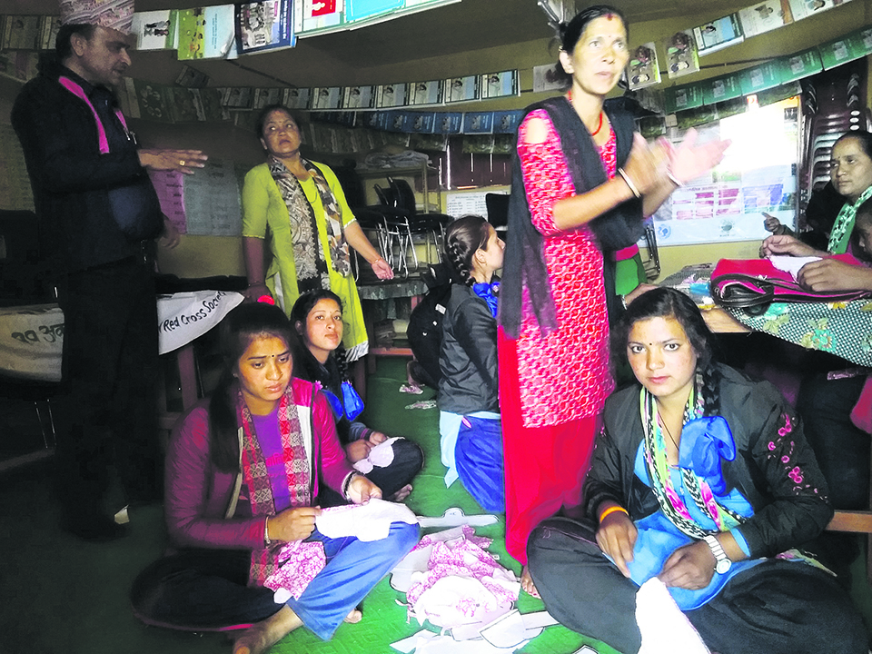 Sindhuli schoolgirls produce sanitary pads on their own