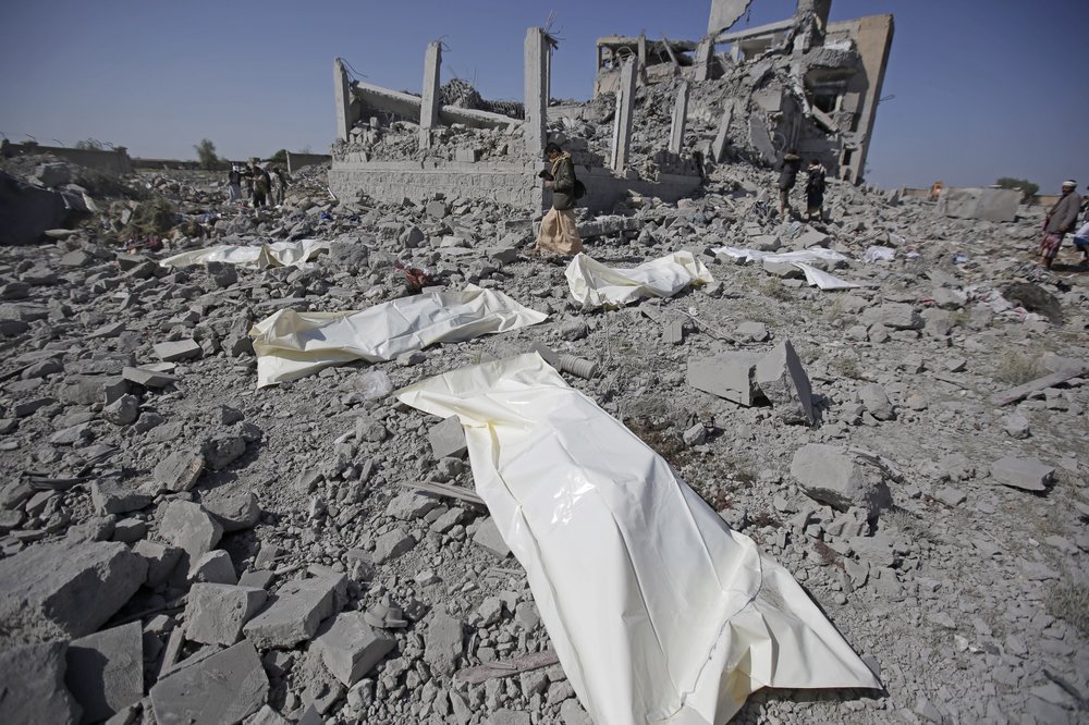 Saudi-led airstrikes kill at least 100 in rebel-run prison