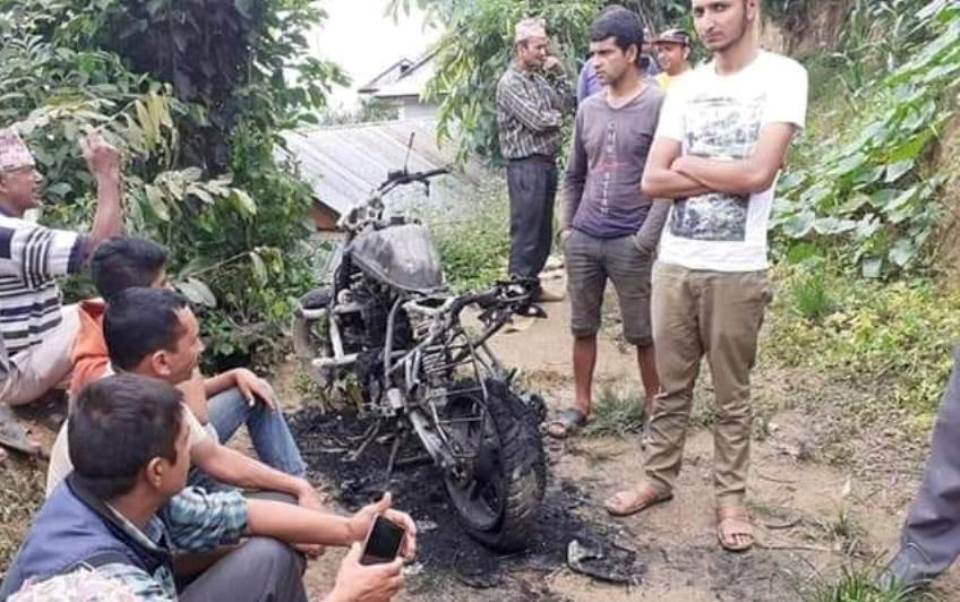 Ward chair’s motorbike torched in Arghakhanchi
