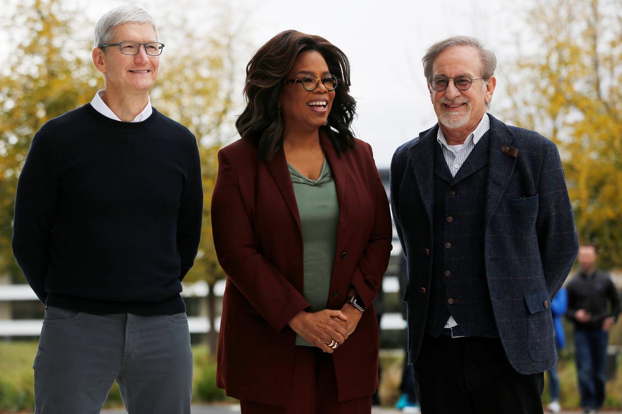 Ovations, hugs and soaring speeches as Apple embraces Hollywood