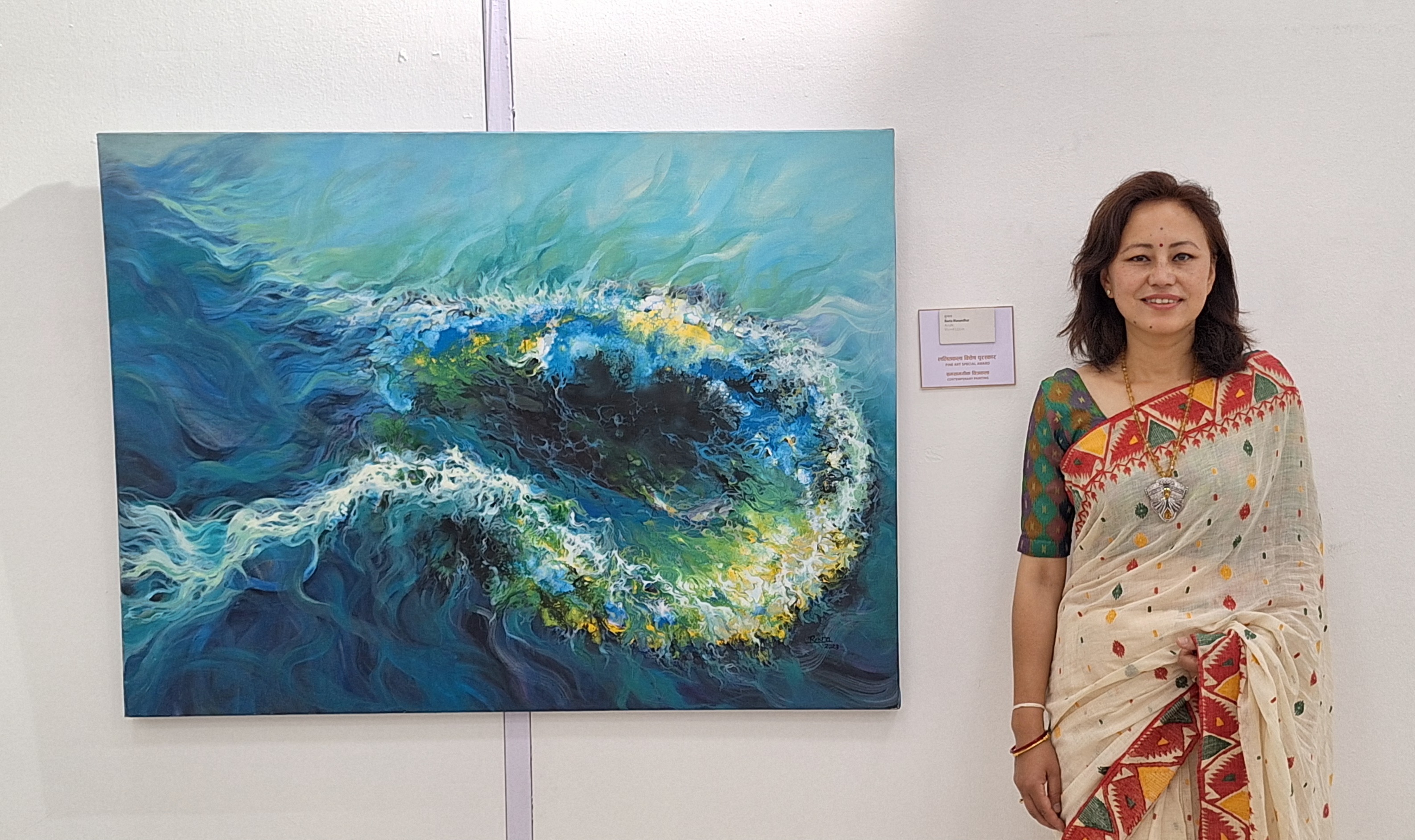 Visual artist Reeta Manandhar receives prestigious Fine Art Award for her painting ‘Sunyata’