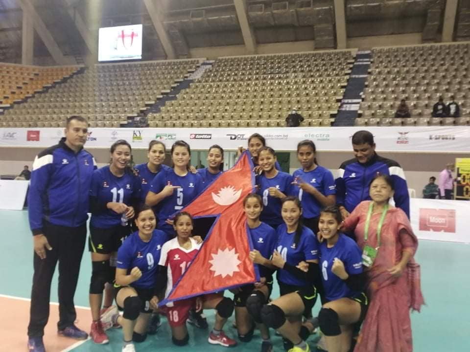 PM Deuba congratulates women volleyball team