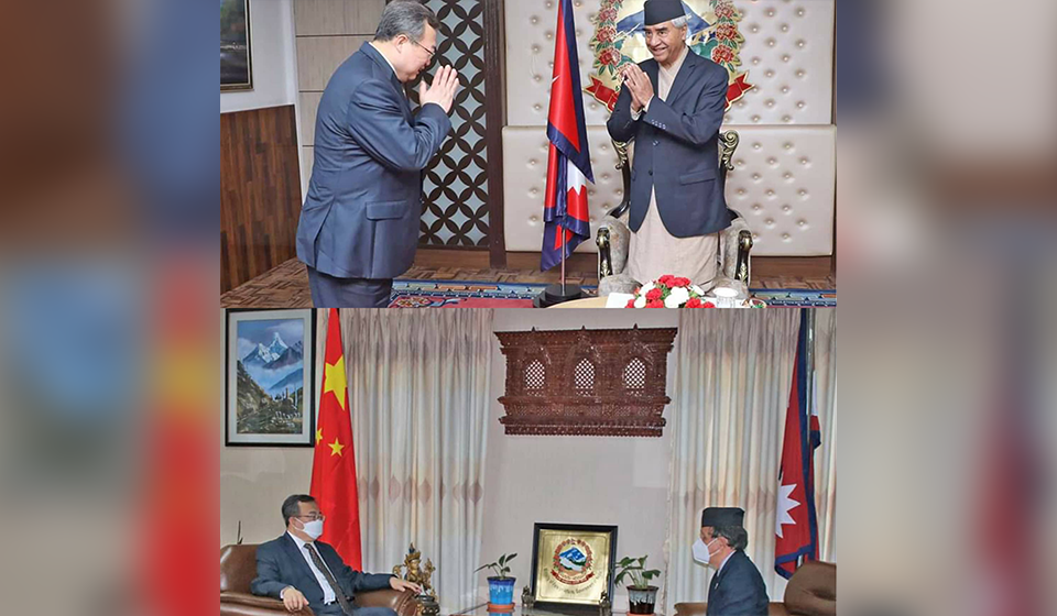 Senior Chinese Communist Party leader Liu meets PM Deuba and Foreign Minister Khadka
