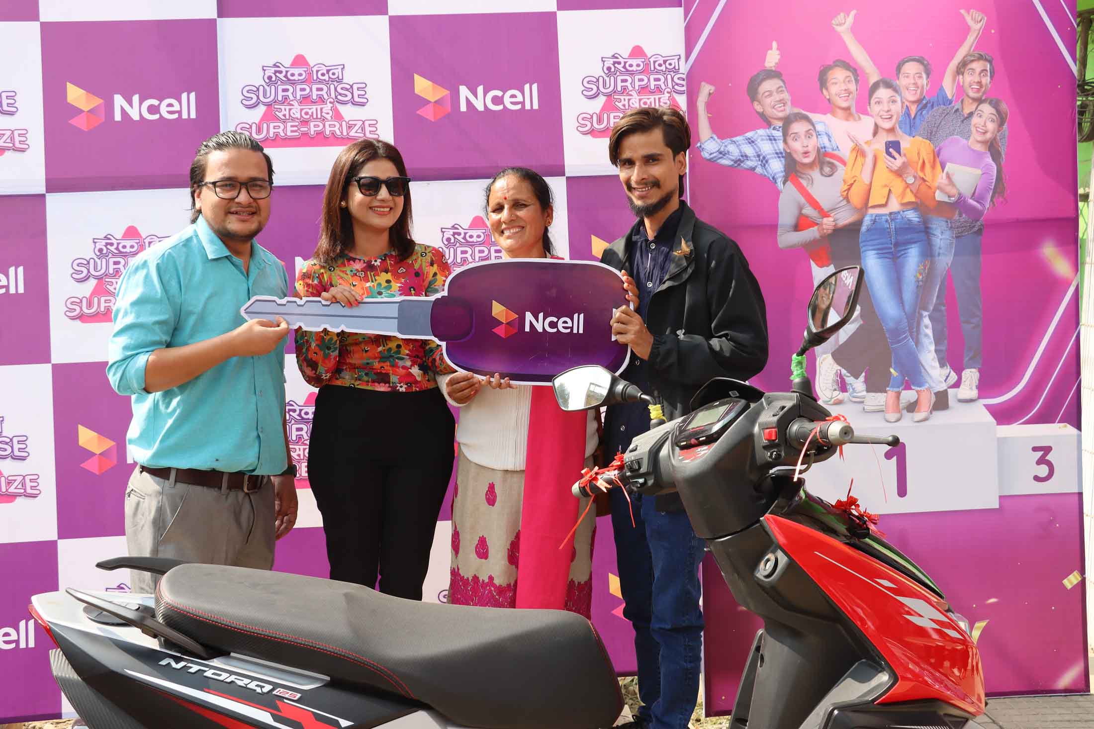 Ncell awards scooters to three lucky winners