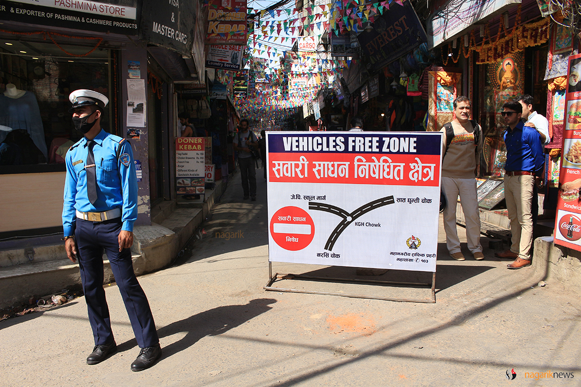 'No-vehicle Zone' a boon for porters in Thamel