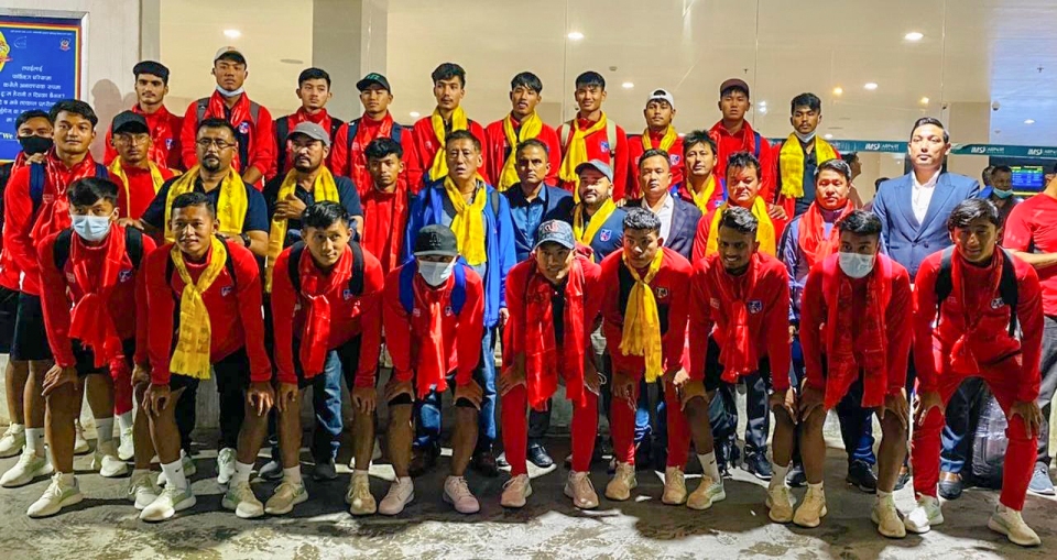 Nepali youth football team returns home
