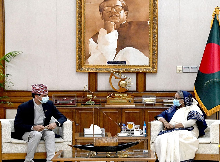 Ambassador Bhandari calls on Bangladesh PM; the two discuss trade, energy, tourism and climate change