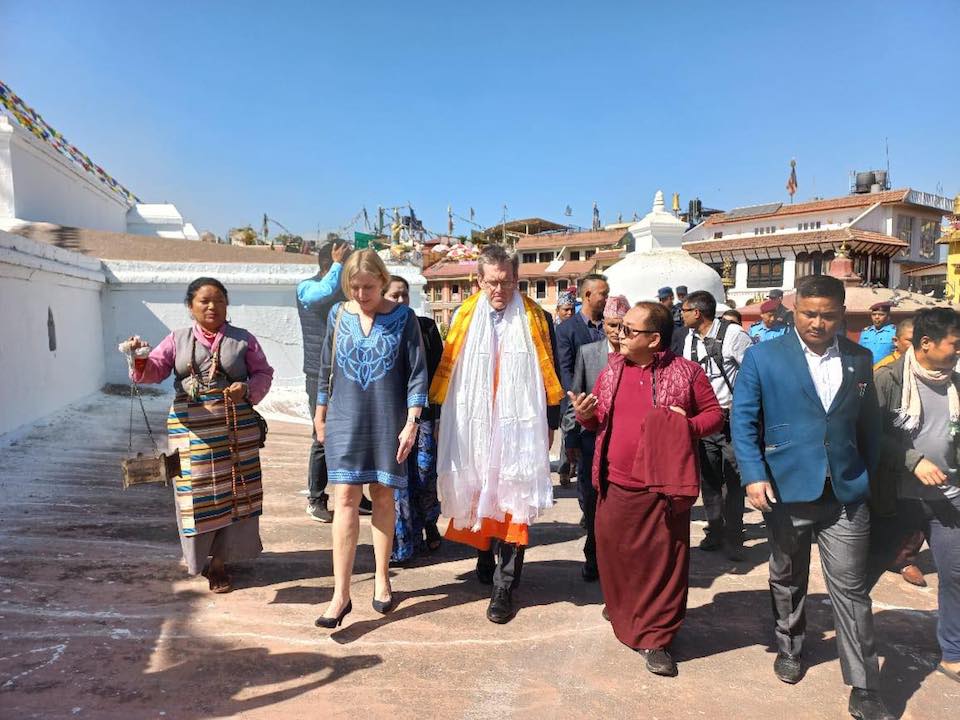 Newly appointed US ambassador visits Bauddhanath Stupa and Himalayan Museum