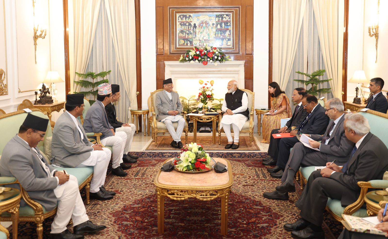 PM Dahal meets his Indian counterpart Modi