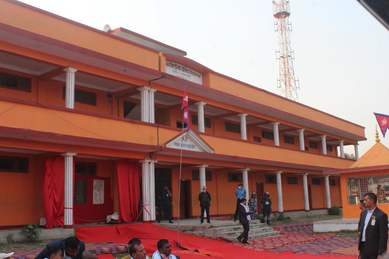 Building of Shree Pokharvindi Secondary School built under Nepal-India development cooperation inaugurated