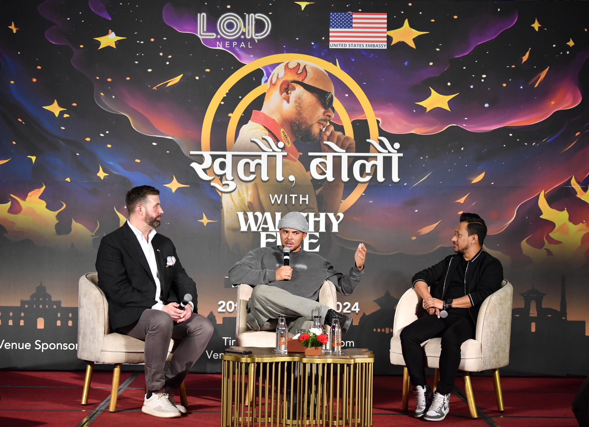 American DJ Walshy Fire attends an inspiring talk program ahead of live performance in Nepal