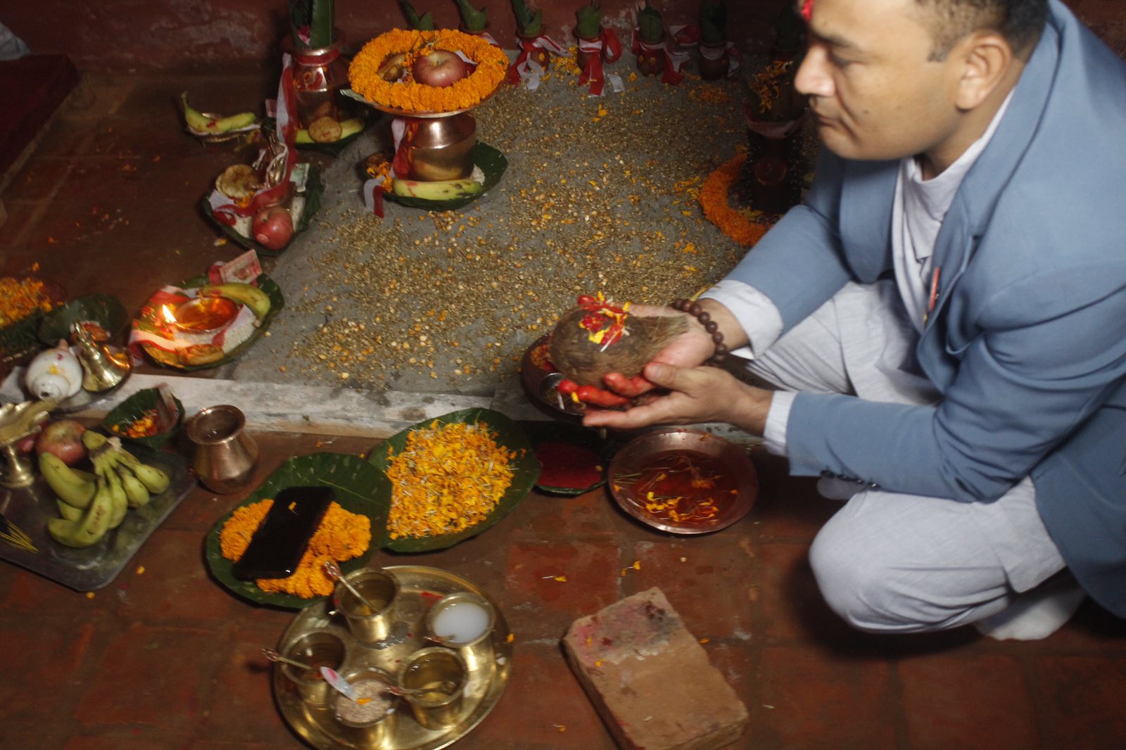 Jamara placed in Hanuman Dhoka’s Dashain Ghar (Photo Feature)