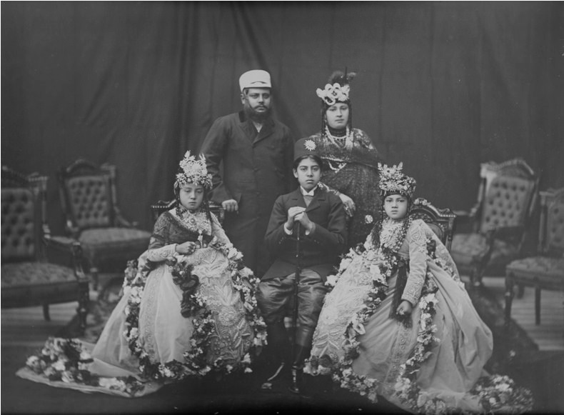 Nostalgia: Bir Shumsher Rana with his wife and two daughters