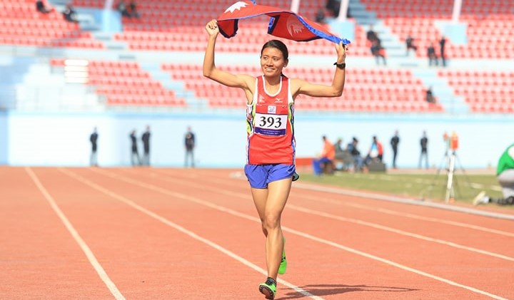 Santoshi Shrestha bags gold in marathon debut