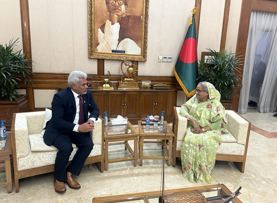 Muslim Commission Chairperson Ansari calls on Bangladesh PM