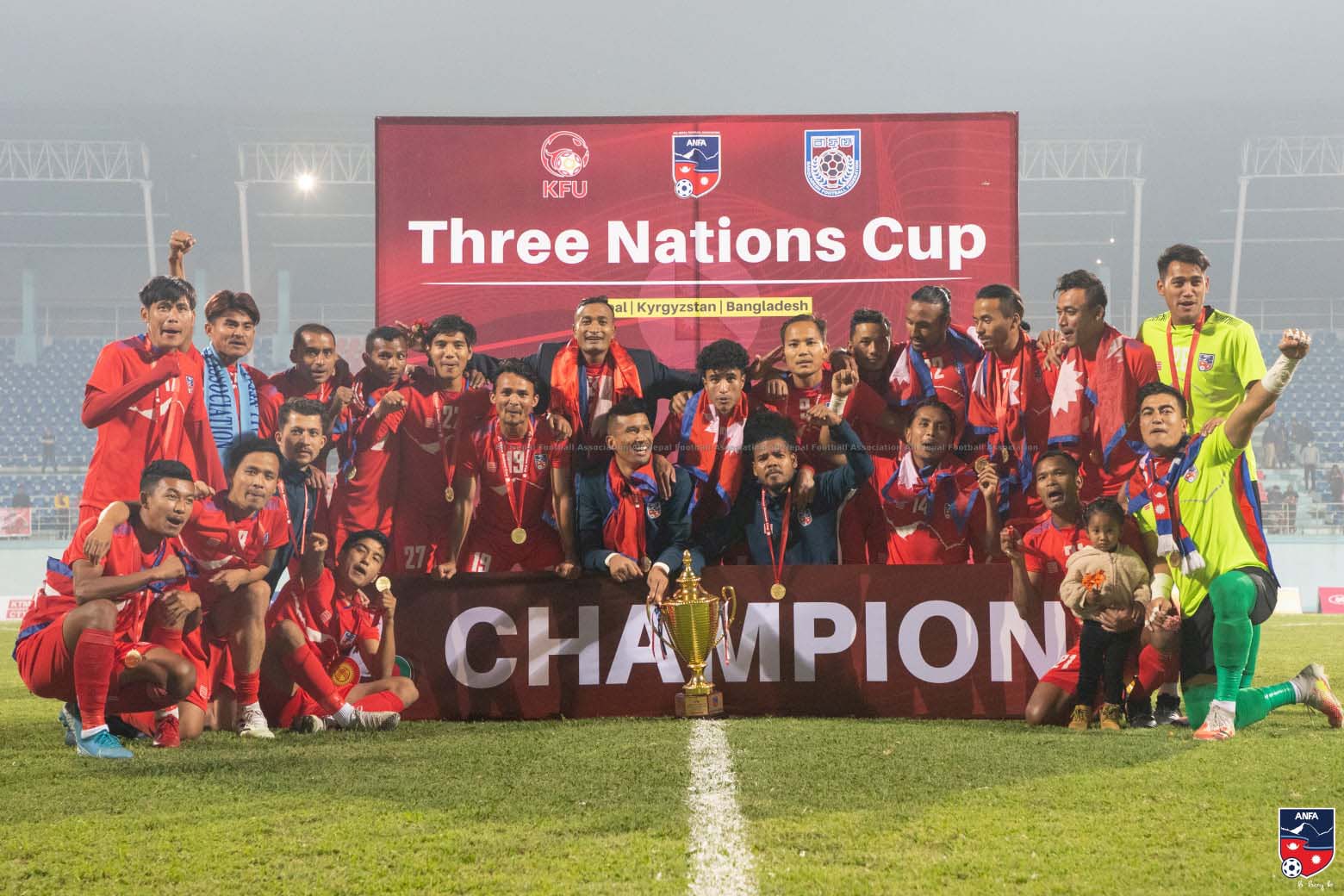 Govt provide Rs 400,000 each to Nepali national football players on winning Three Nations Cup