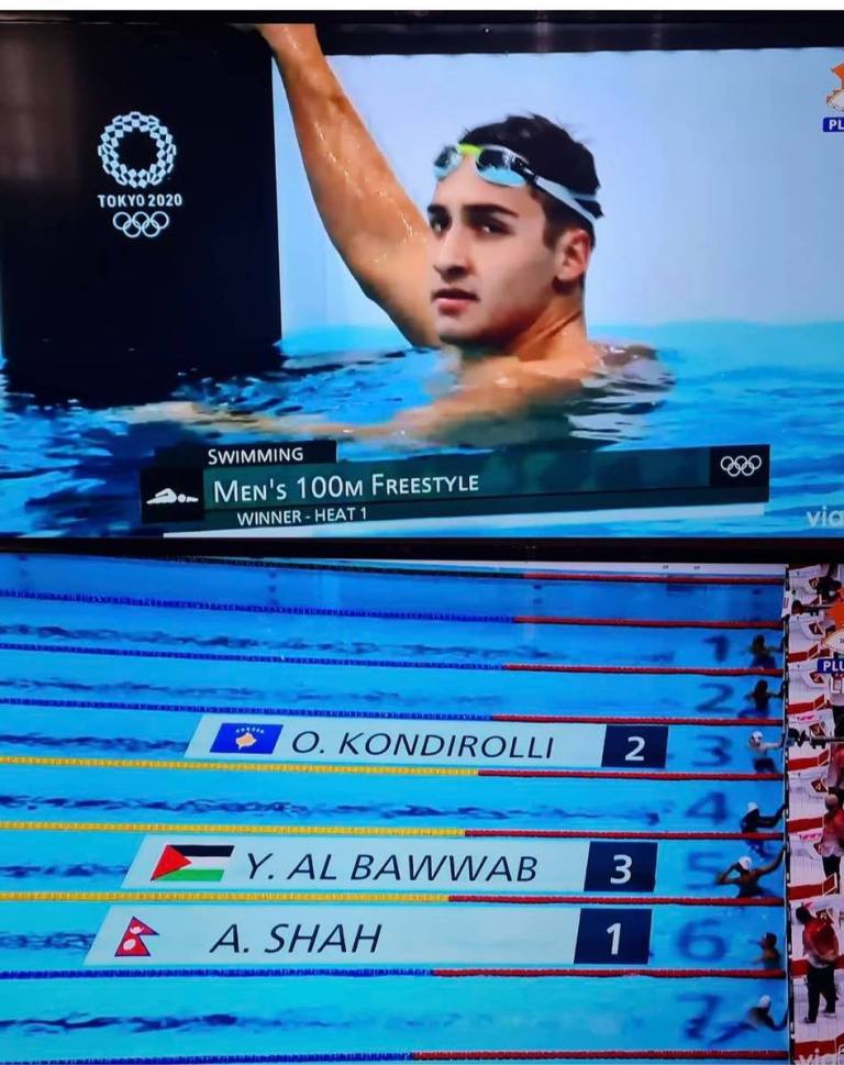 Men’s 100 m freestyle swimming: Nepali swimmer Alex sets new national record